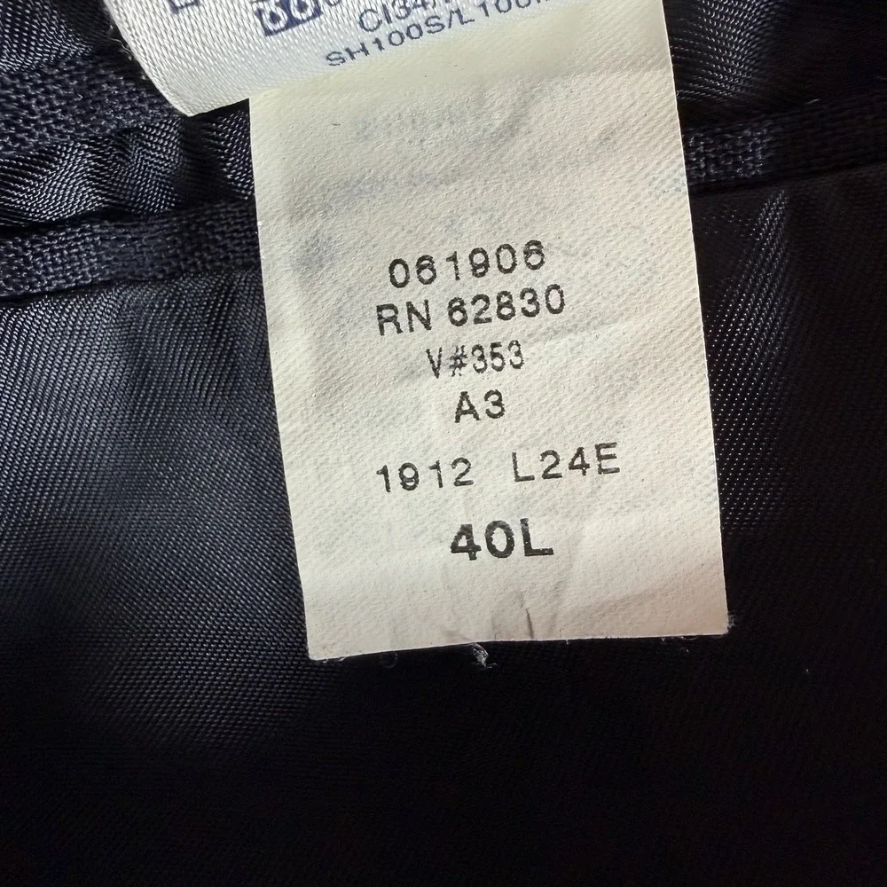 Vtg Lands End Wool Blazer Mens 40L Navy Gold Buttons Sport Coat Preppy‎ Nautical